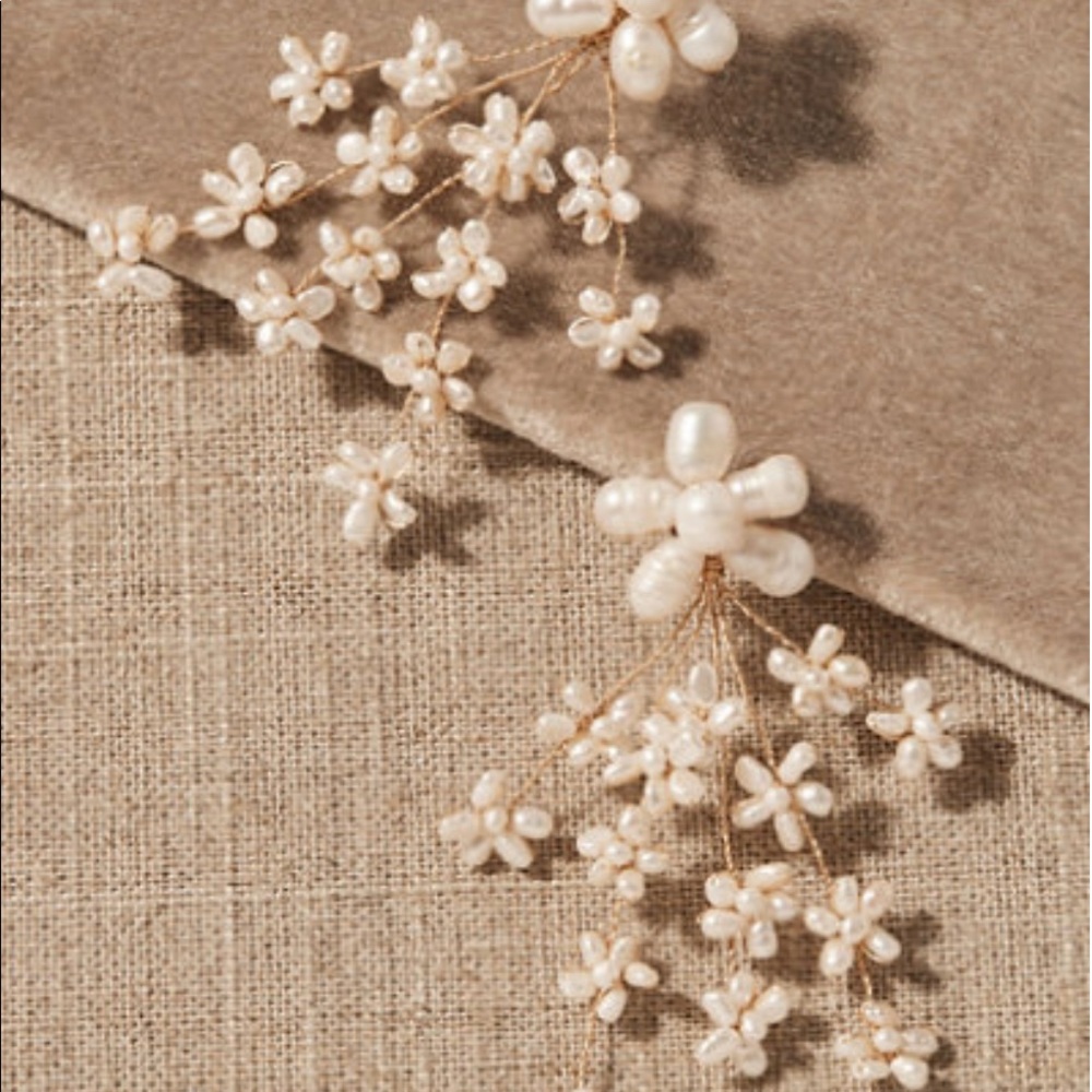 BHLDN Flower Pearl Bridal Earrings